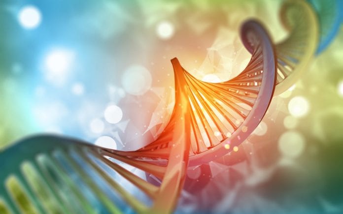 3D medical background with DNA strand